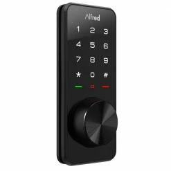 Coupon 🎉 Alfred DB1-B Black Smart Single Cylinder Electronic Deadbolt Lock with Key Override and Zwave 👏