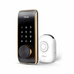 Promo 😀 Alfred DB2-B Gold Smart Single Cylinder Electronic Deadbolt Lock featuring Wi-Fi with Key Override ✔️