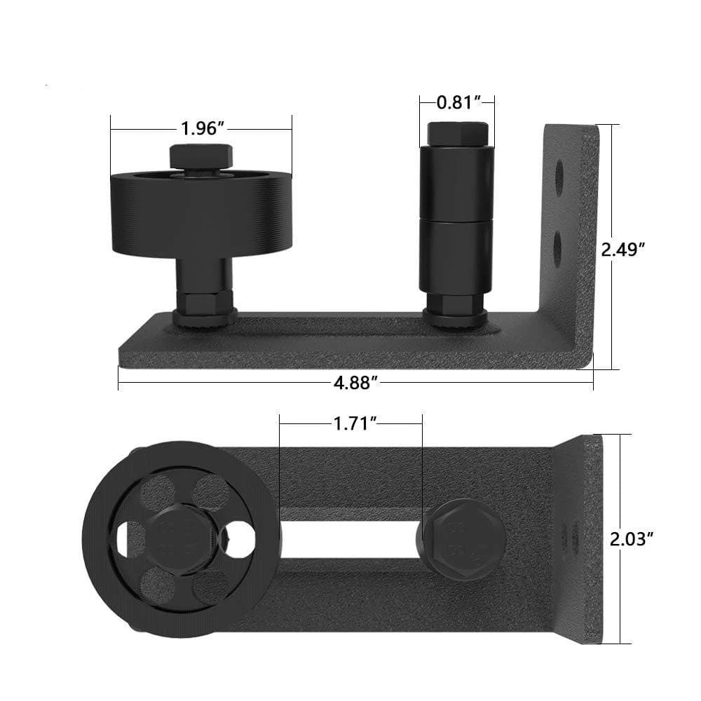 New ๐ Boyel Living 4.88 in. Black Steel Heavy-Duty Adjustable Sliding Barn Door Floor Guide Hardware ๐งจ - Image 3