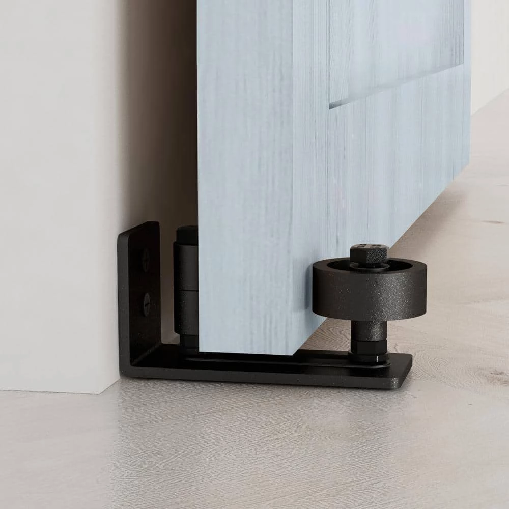 New ๐ Boyel Living 4.88 in. Black Steel Heavy-Duty Adjustable Sliding Barn Door Floor Guide Hardware ๐งจ - Image 2