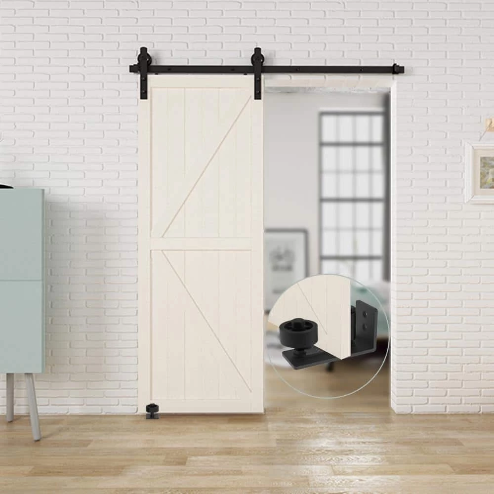 New ๐ Boyel Living 4.88 in. Black Steel Heavy-Duty Adjustable Sliding Barn Door Floor Guide Hardware ๐งจ - Image 6