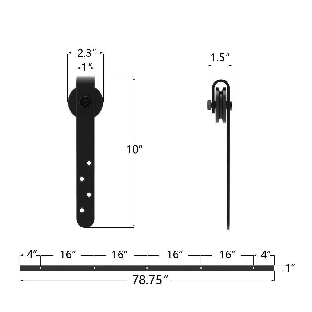 Brand new ๐ฅ Boyel Living 6.6 ft./79 in. Black Steel Sliding Barn Door Track and Hardware Kit for Double Doors with Floor Guide ๐ฏ - Image 5