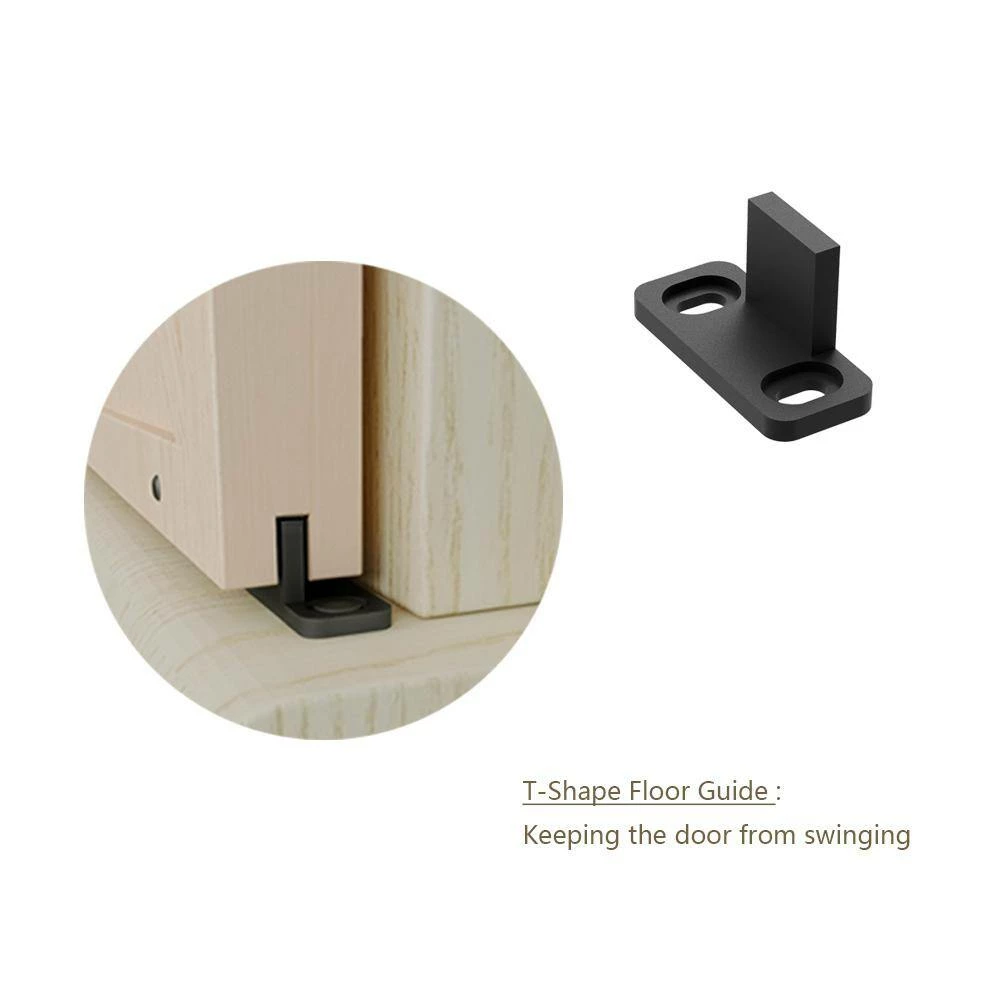 Brand new ๐ฅ Boyel Living 6.6 ft./79 in. Black Steel Sliding Barn Door Track and Hardware Kit for Double Doors with Floor Guide ๐ฏ - Image 7