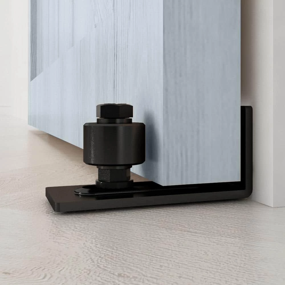 Brand new ⭐ Boyel Living 8 ft./96 in. Black Steel Bent Strap Sliding Barn Door Track and Hardware Kit with 12 in. Cylinder Handle and Floor Guide 🎉 - Image 6