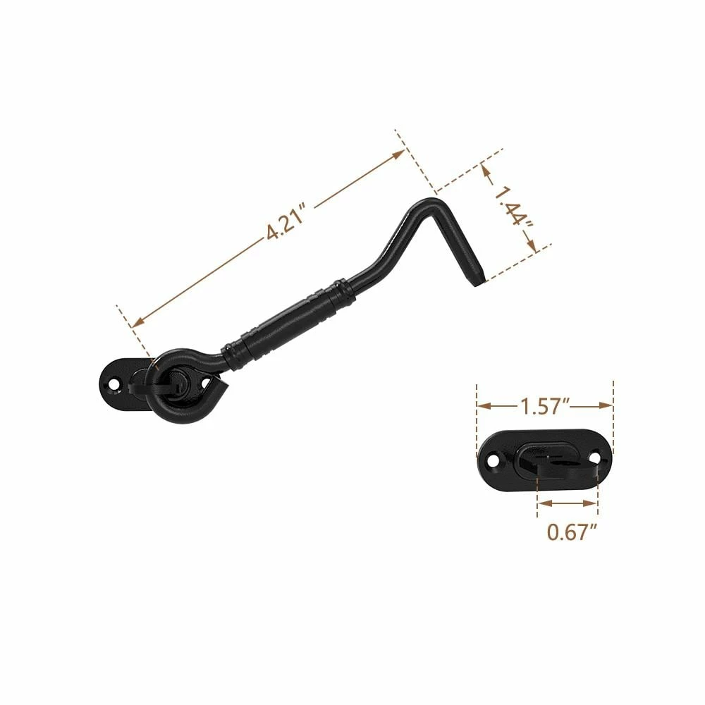 Buy 🛒 Boyel Living 4 in. Black Steel Sliding Barn Door Hook Lock Latch 👍 - Image 3