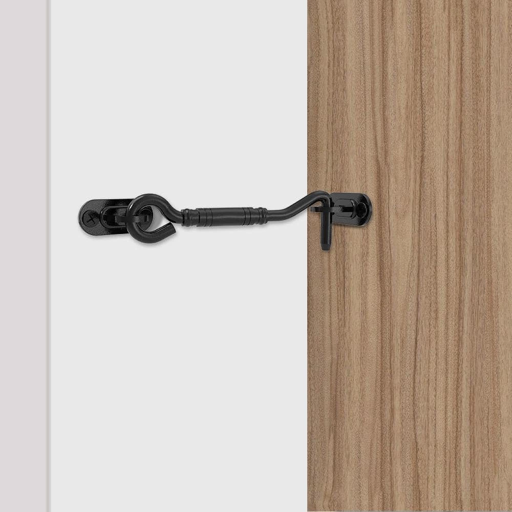 Buy 🛒 Boyel Living 4 in. Black Steel Sliding Barn Door Hook Lock Latch 👍 - Image 2