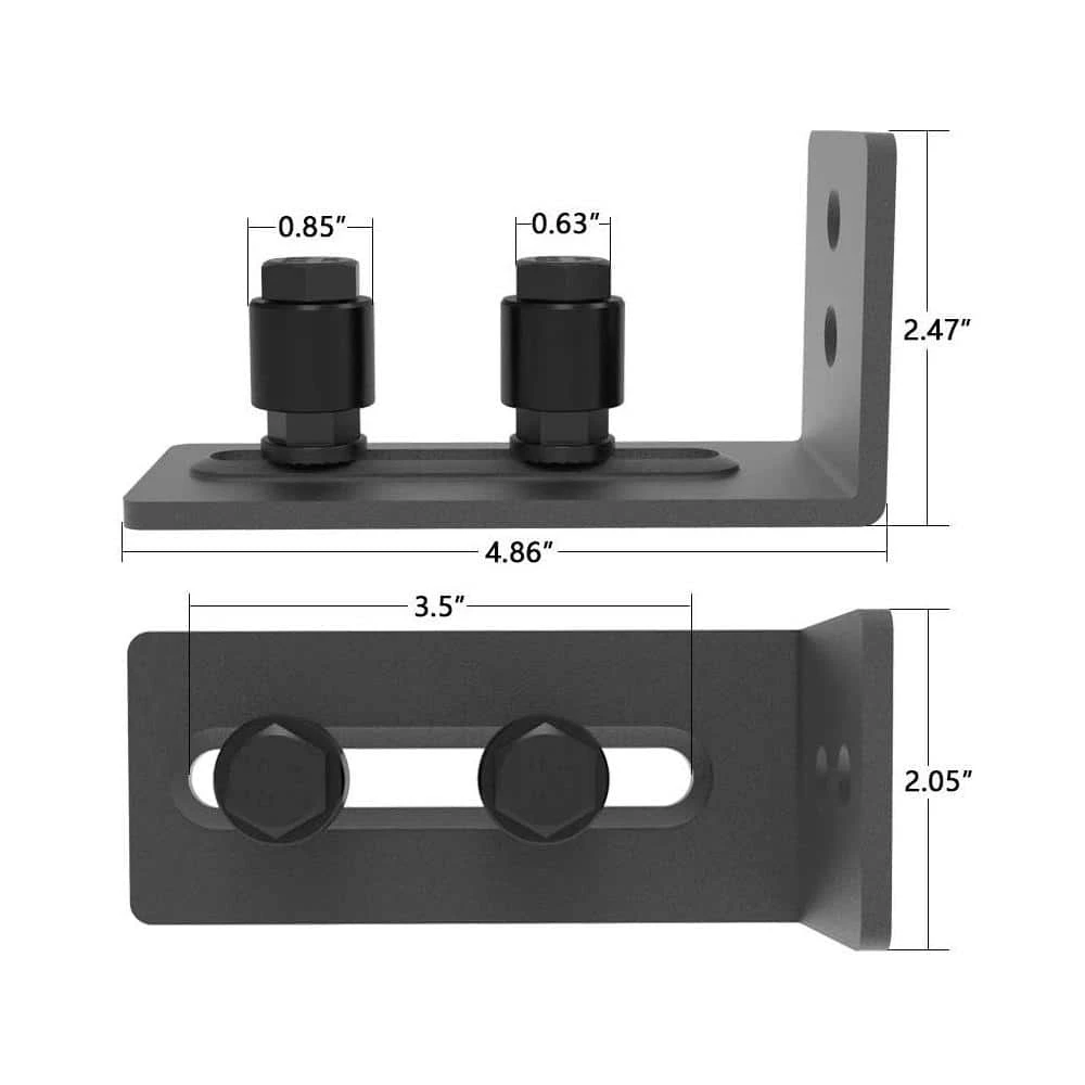 Wholesale ๐คฉ Boyel Living 4.86 in. Black Steel Heavy-Duty Sliding Barn Door Floor Guide Hardware (2-Pack) ๐งจ - Image 4