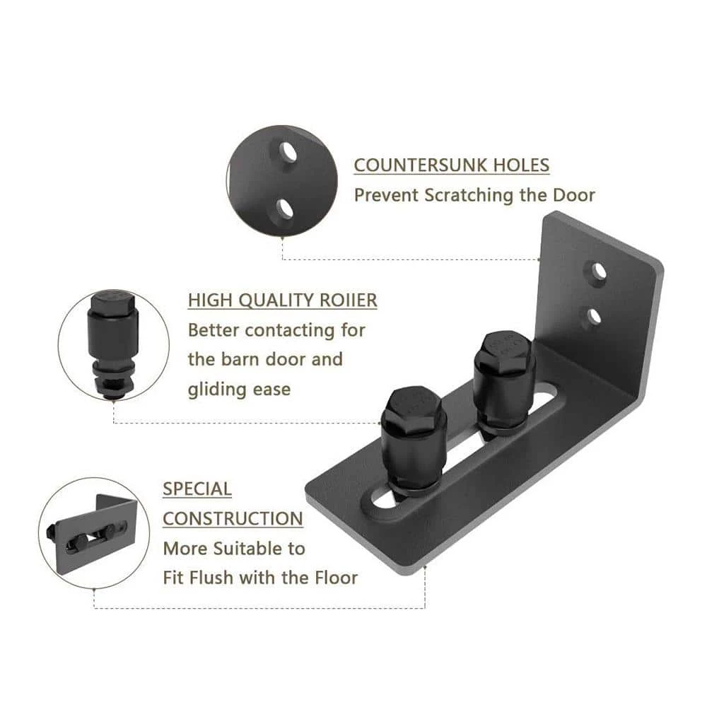 Wholesale ๐คฉ Boyel Living 4.86 in. Black Steel Heavy-Duty Sliding Barn Door Floor Guide Hardware (2-Pack) ๐งจ - Image 6