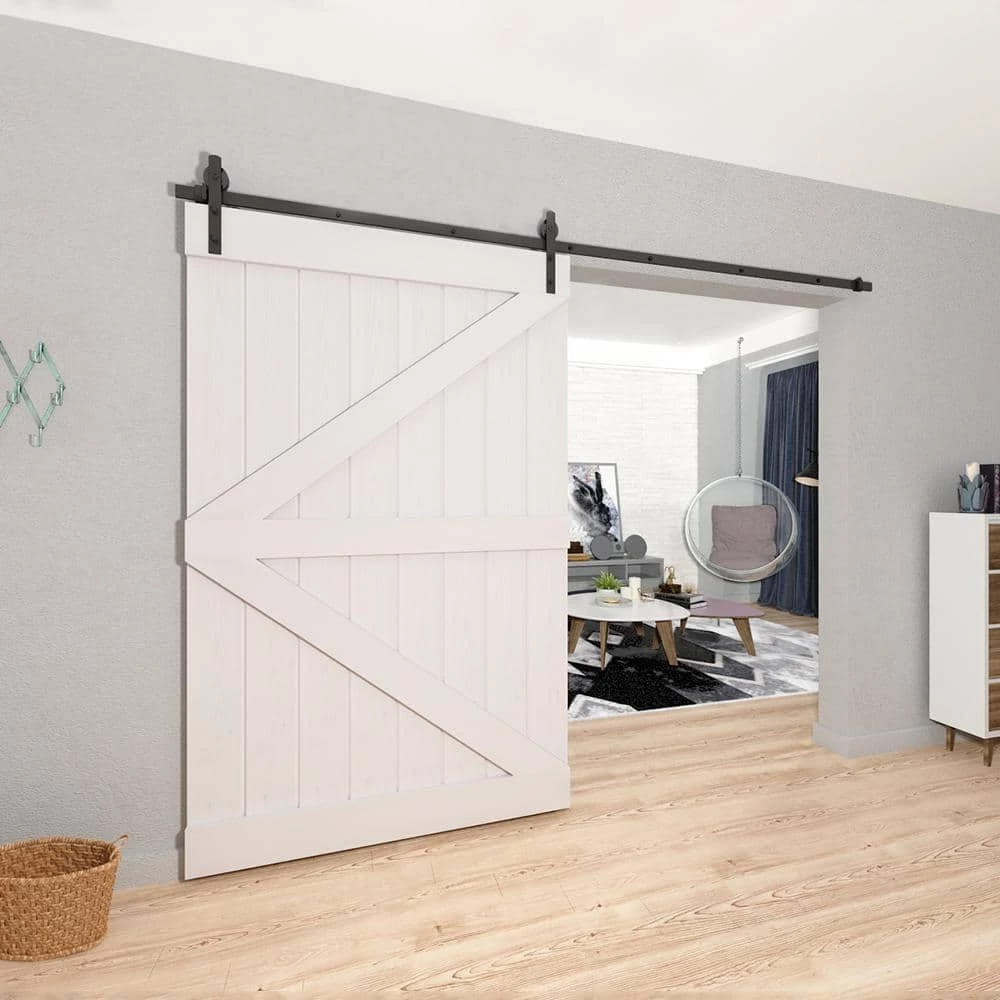 Top 10 🔥 Boyel Living 10 ft./120 in. Black Straight Strap Sliding Barn Door Track and Hardware Kit for Single Door with Floor Guide 🎁 - Image 6