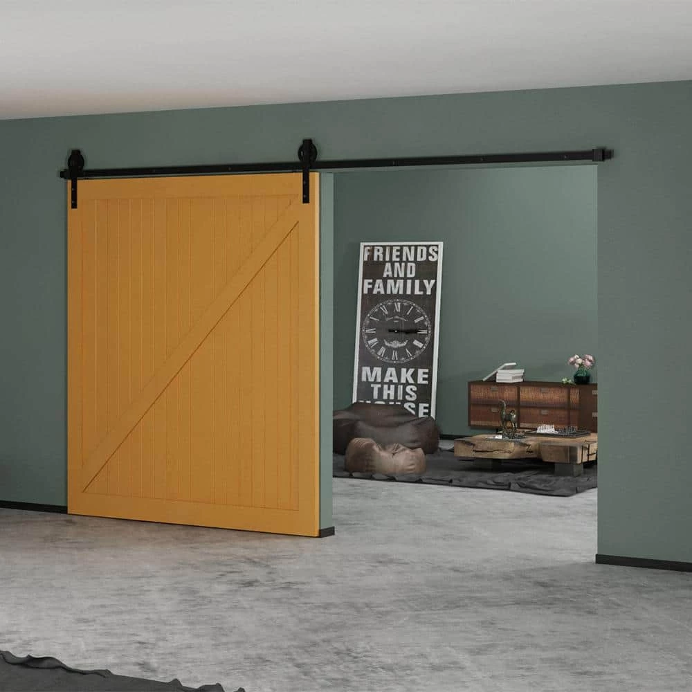 Budget ๐ฅ Boyel Living 12 ft./144 in. Black Sliding Barn Door Track and Hardware Kit with Bigwheel J Shape Hanger for Single Door ๐ - Image 7