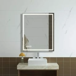 Buy ✨ Boyel Living 36 in. W x 30 in. H Frameless Rectangular LED Light Bathroom Vanity Mirror 💯