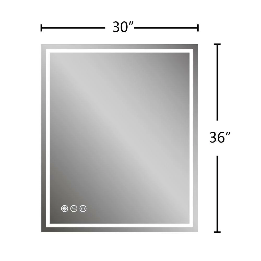Buy ✨ Boyel Living 36 in. W x 30 in. H Frameless Rectangular LED Light Bathroom Vanity Mirror 💯 - Image 4