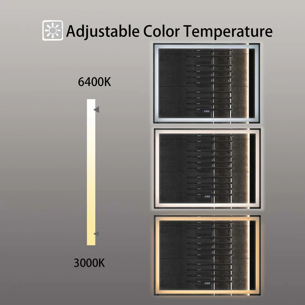 Flash Sale ๐ Boyel Living 48 in. W x 36 in. H Frameless Rectangular LED Light Bathroom Vanity Mirror โจ - Image 6