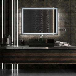 Flash Sale 🎉 Boyel Living 48 in. W x 36 in. H Frameless Rectangular LED Light Bathroom Vanity Mirror ✨