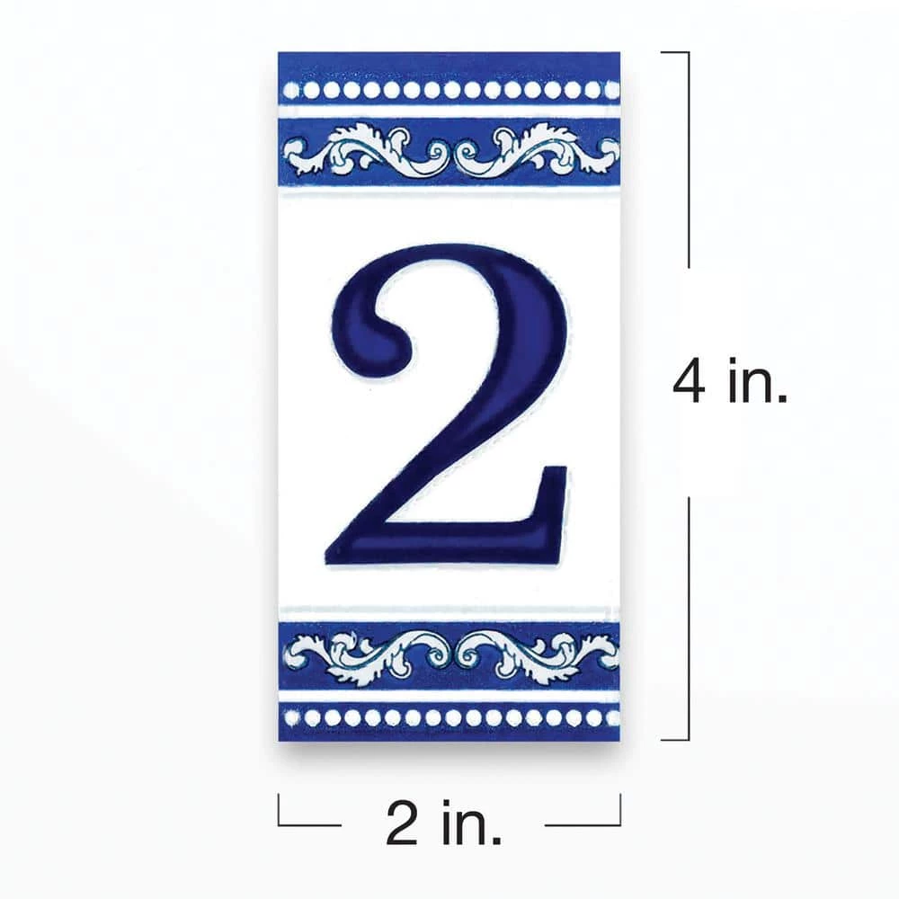 Cheapest 👏 KANTU 2 in. x 4 in. Castilla Ceramic Tile Address Number 2 😍 - Image 5