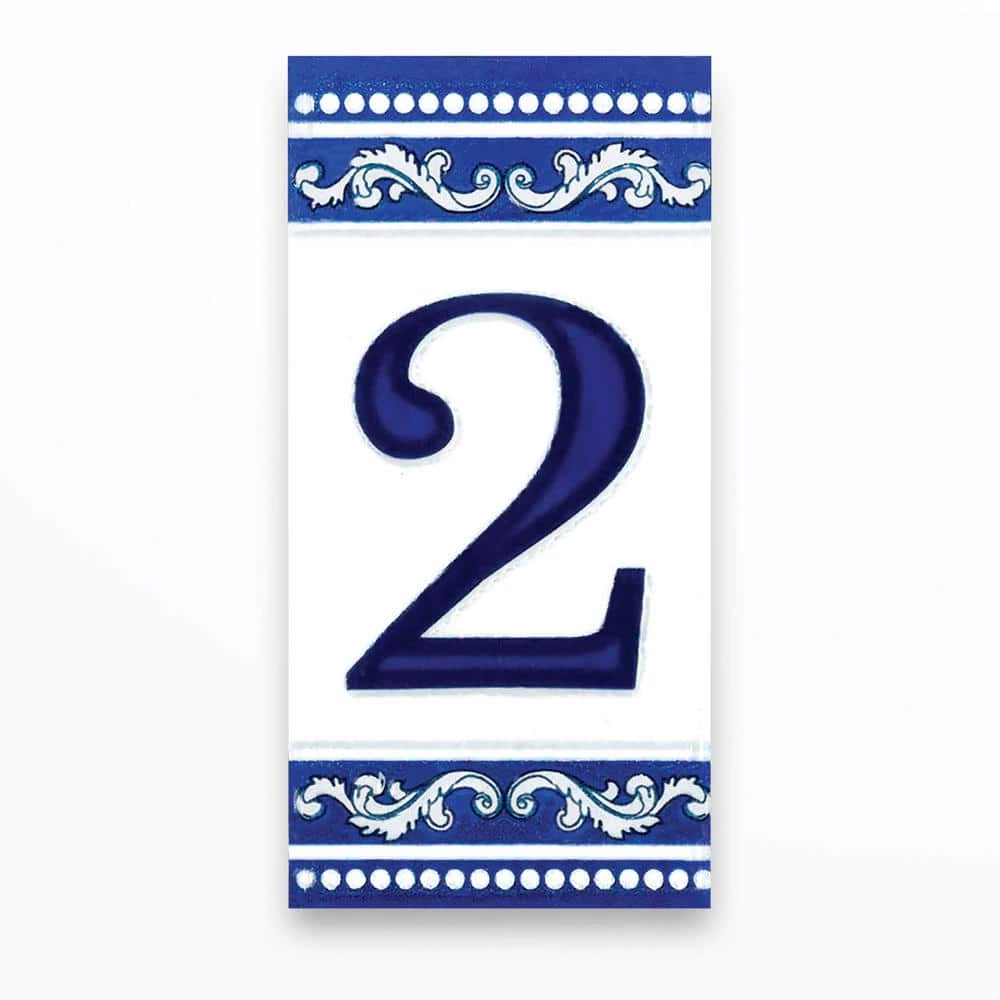 Cheapest 👏 KANTU 2 in. x 4 in. Castilla Ceramic Tile Address Number 2 😍