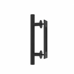 Budget 🌟 Boyel Living 10 in. Black Ladder Pull and Flush Sliding Barn Door Handle Set 👍