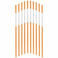 Promo ⌛ FiberMarker 60 in. Driveway Markers Fiberglass Poles 5/16 in. Dia Solid Snow Poles Stakes with Reflective Tape, Orange (50-Pack) 🥰
