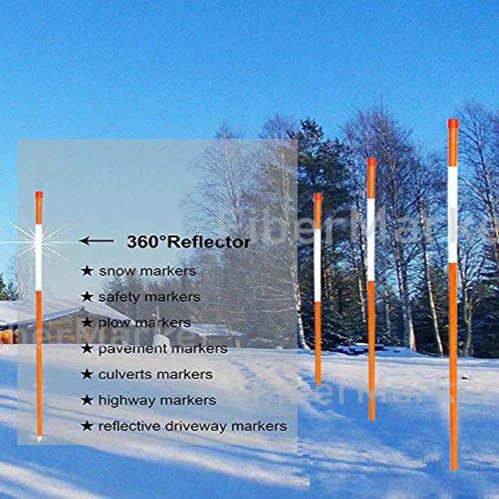 Budget ๐ฅ FiberMarker 24 in. 1/4 in. Dia Driveway Markers Snow Poles Snow Markers Snow Stakes, Orange (20-Pack) โญ - Image 2
