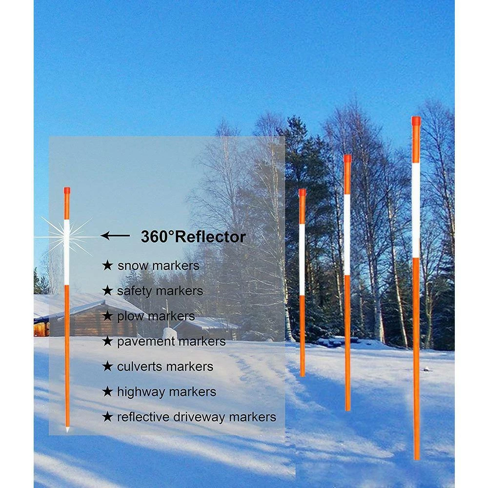 Best reviews of ✔️ FiberMarker 36 in. Pavement Marker 1/4 in. Dia Solid Snow Poles Stakes Reflective, Orange (50-Pack) 🌟 - Image 3
