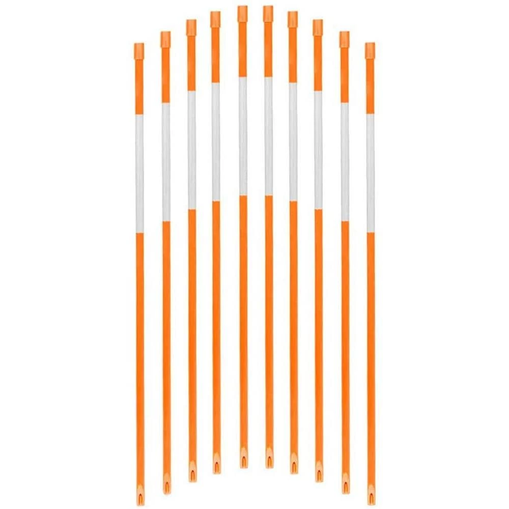Brand new 🥰 FiberMarker 24 in. Driveway Markers 1/4 in. Dia Snow Poles Snow Markers Snow Stakes Hollow, Orange (20-Pack) 💯
