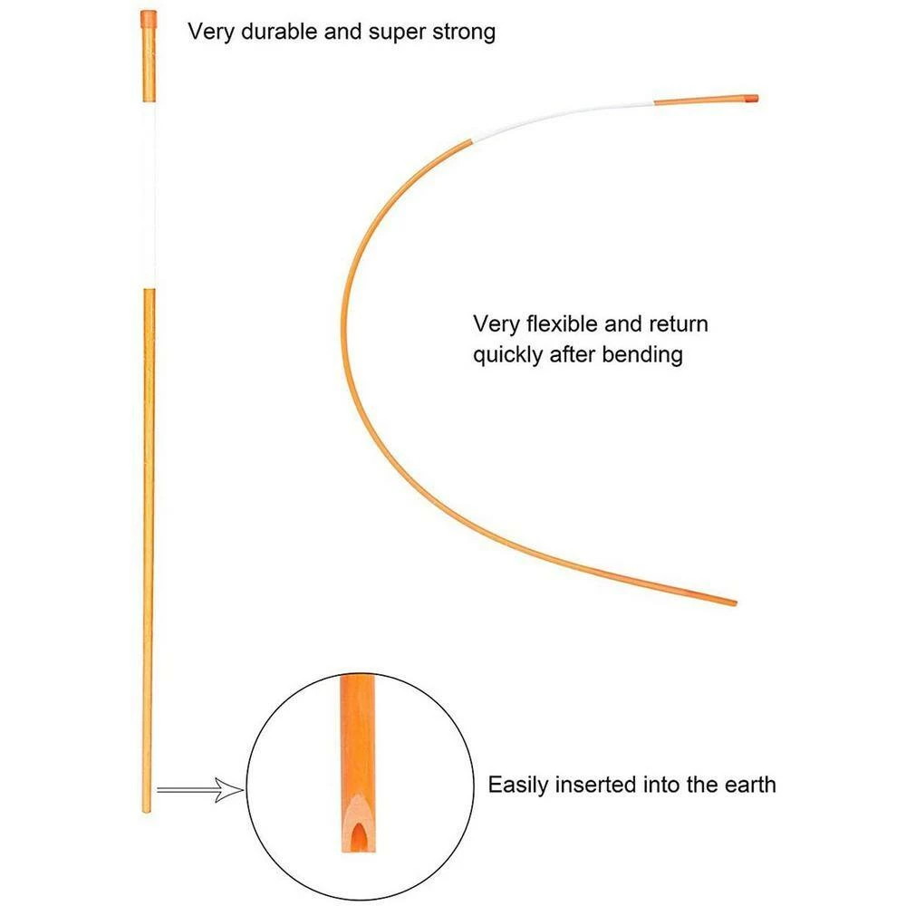 Brand new 🥰 FiberMarker 24 in. Driveway Markers 1/4 in. Dia Snow Poles Snow Markers Snow Stakes Hollow, Orange (20-Pack) 💯 - Image 9