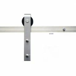 Flash Sale 🥰 Sure-Loc Hardware 72 in. Satin Nickel Sliding Barn Door Track and Fitting Set for Interior Use 💯