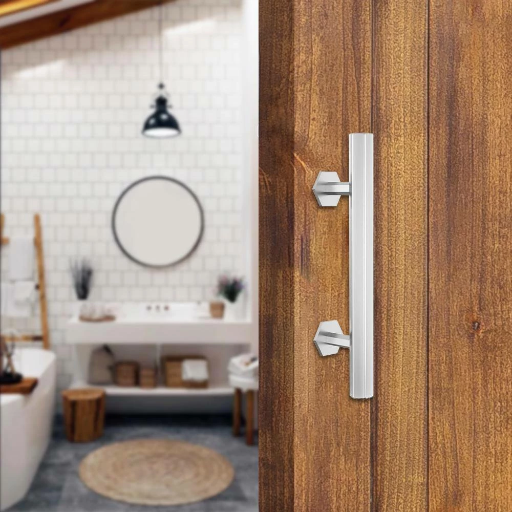 Coupon โ๏ธ Boyel Living 10 in. Stainless Steel Hexagon Pull and Flush Sliding Barn Door Handle Set โค๏ธ - Image 4