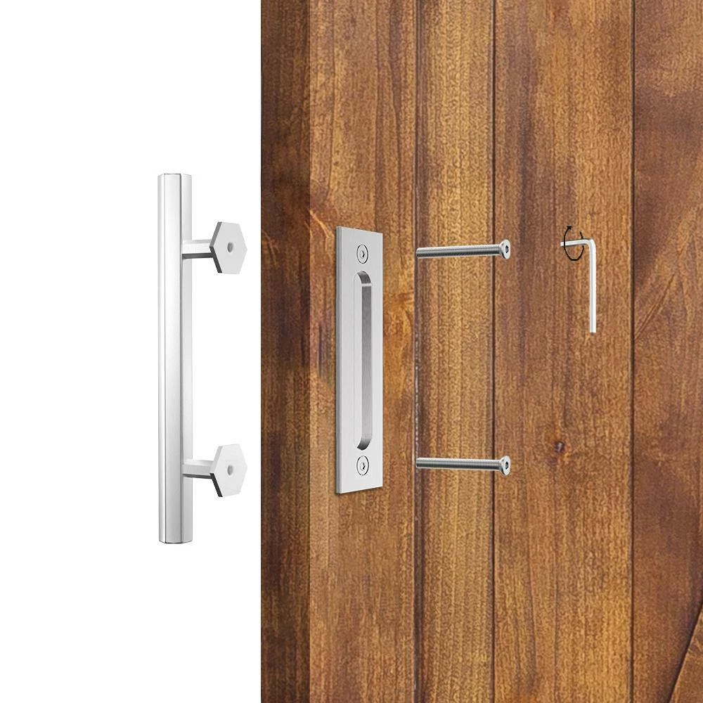 Coupon โ๏ธ Boyel Living 10 in. Stainless Steel Hexagon Pull and Flush Sliding Barn Door Handle Set โค๏ธ - Image 2