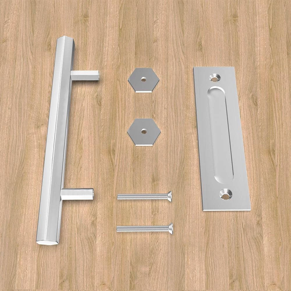 Coupon โ๏ธ Boyel Living 10 in. Stainless Steel Hexagon Pull and Flush Sliding Barn Door Handle Set โค๏ธ - Image 6