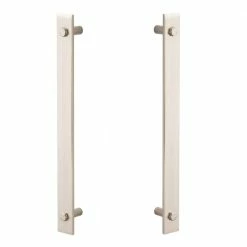 Brand new ❤️ Sure-Loc Hardware 14in Satin Nickel Sliding Door Modern Double-Sided Barn Door Handle 🔔