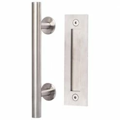 Wholesale 😀 Sure-Loc Hardware 12in Modern Satin Stainless Sliding Barn Door Ladder Handle with 8in Flush Handle 😍