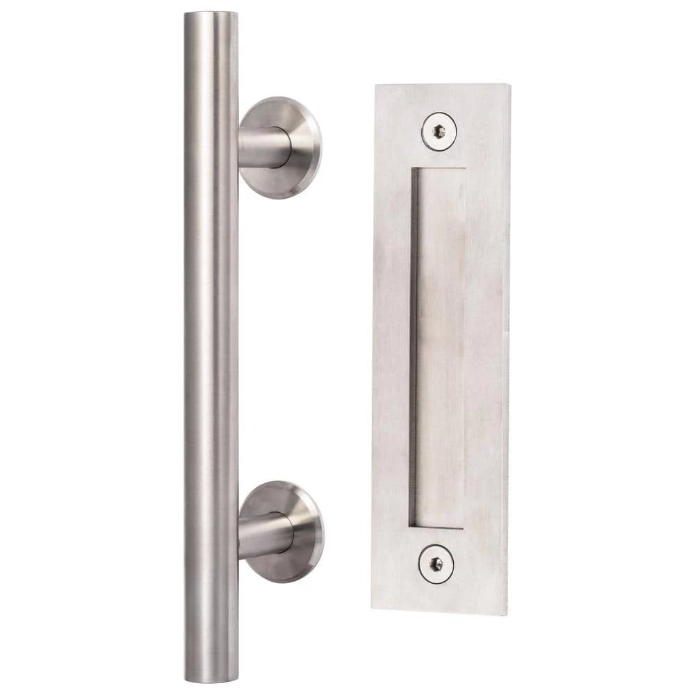 Wholesale ๐ Sure-Loc Hardware 12in Modern Satin Stainless Sliding Barn Door Ladder Handle with 8in Flush Handle ๐