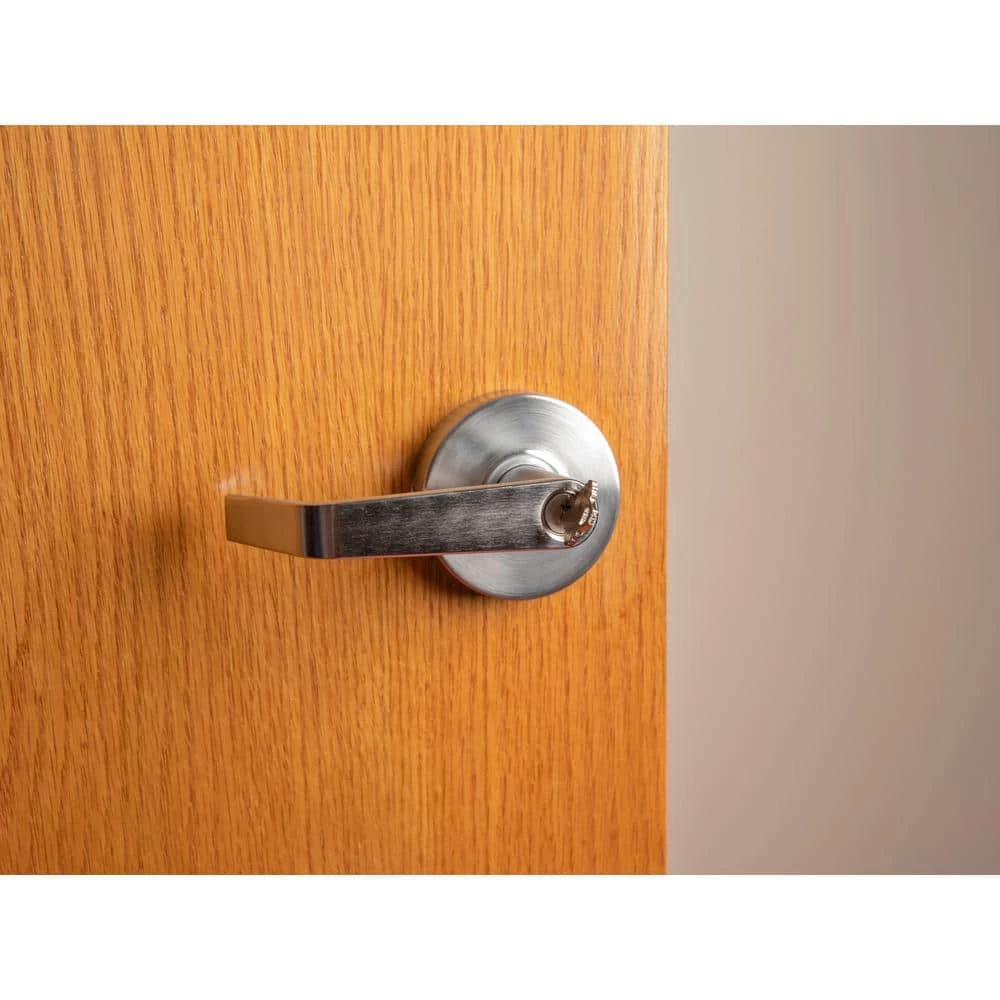 Brand new ⌛ Taco Heavy Duty Brushed Chrome Commercial Cylindrical Classroom Door Handle with Lock ⌛ - Image 4