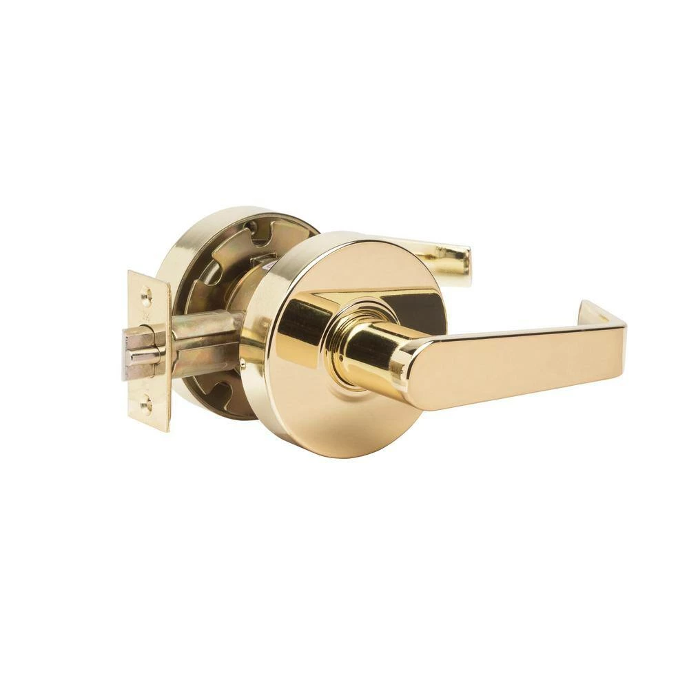 Budget β¨ Taco LSV Saturn Series Standard Duty Bright Brass Commercial Classroom Door Lever/Handle with Lock and IC Core π - Image 2