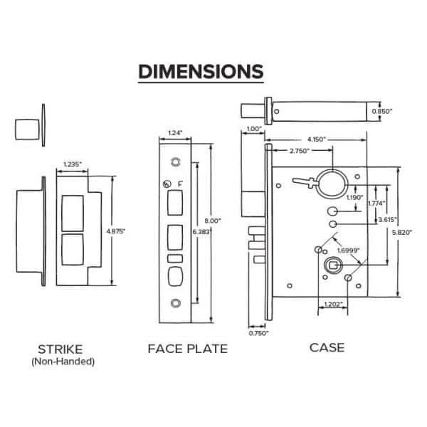 Discount 🌟 Taco DXML Series Brushed Chrome Entry Mortise Door Lock Handle with Sectional Right-Handed Lever 🔔 - Image 4