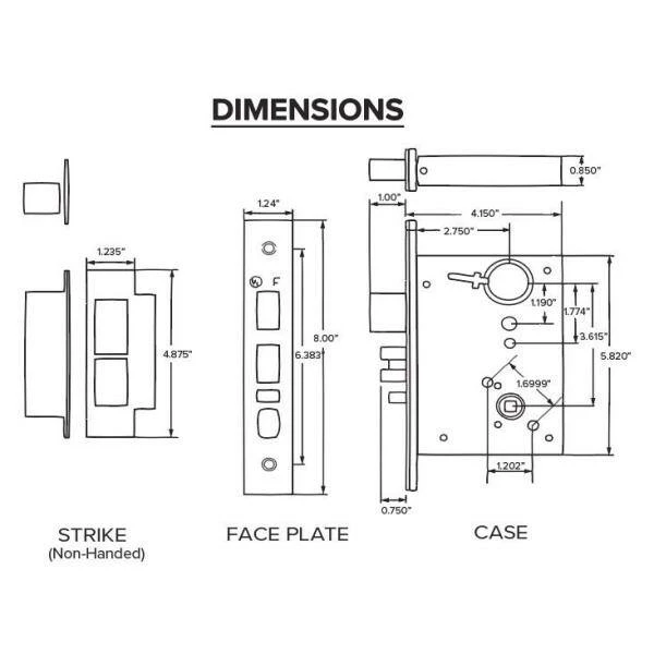 Deals ๐ Taco DXML Series Brushed Chrome Storeroom Mortise Lock Door Handle with Escutcheon Left-Handed Lever ๐ - Image 3