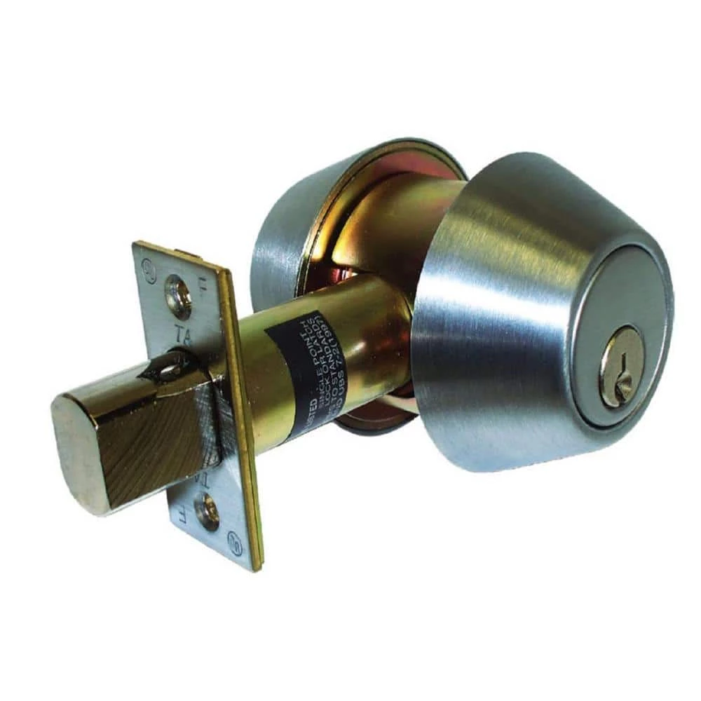 Coupon โ Taco 700 Series Grade 2 Brushed Chrome Double Cylinder Deadbolt ๐