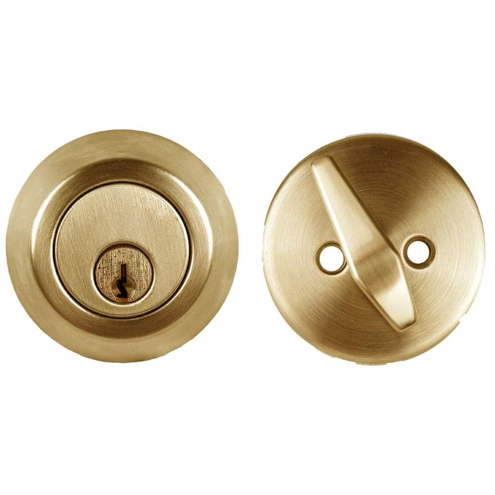 Best Pirce ๐ Taco ECB Series Brushed Brass Cylindrical Entry Door Knob 2-3/8 in. Backset Lockset & Single Cylinder Deadbolt Combo Pack ๐ - Image 3