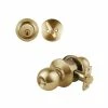 Best Pirce 👍 Taco ECB Series Brushed Brass Cylindrical Entry Door Knob 2-3/8 in. Backset Lockset & Single Cylinder Deadbolt Combo Pack 👍