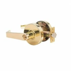 Promo 🌟 Taco LSV Saturn Series Standard Duty Bright Brass Commercial Cylindrical Entry Door Handle with Lock 👏