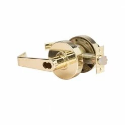 Budget 😍 Taco LSV Saturn Series Standard Duty Bright Brass Commercial Entry Door Lever/Handle with Lock and IC Core 🔔