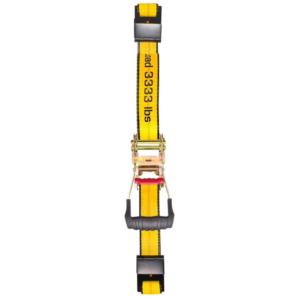 Hot Sale 🔥 CAT 27 ft. x 2 in. 3333 lbs. Heavy-Duty Trailer Tie-Down Strap with Flat Hooks 🛒
